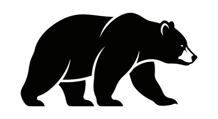 Obraz premium Black bear silhouette walking to the right