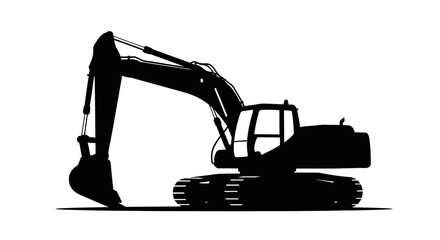 Black silhouette of an excavator © Freelancing