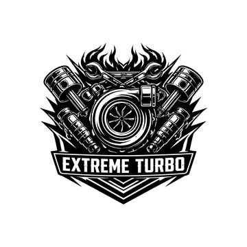 Turbocharged engines blaze with extreme power and speed outdoors