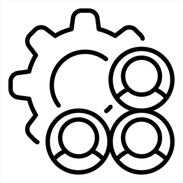 Teamwork Single Icon Line Black