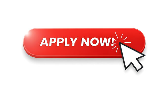A sleek, red "Apply Now!" 3D button with an animated mouse cursor indicates a click.