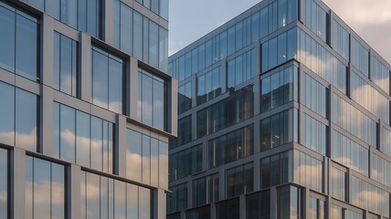 Fototapeta premium modern office building with glass windows