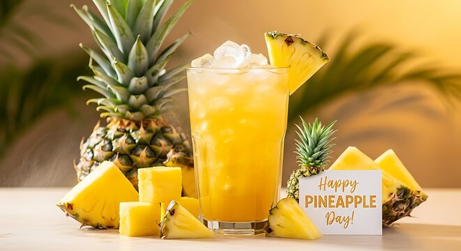 Refreshing Pineapple Juice - A Tropical Delight for Pineapple Day.