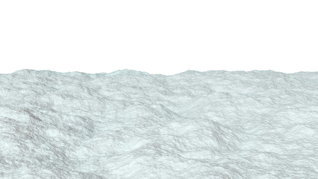 Abstract three-dimensional isolate with a relief wavy surface and smooth curves. A concise three-dimensional shape with a soft texture for modern web design.