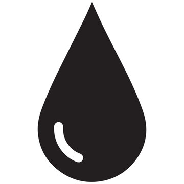 Black drop, water droplet, teardrop shape, simple icon, minimalist design