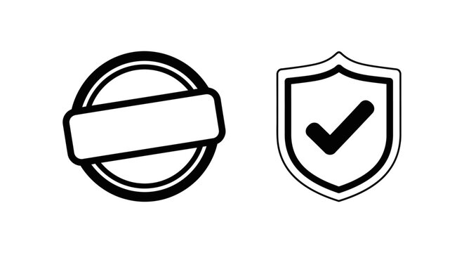 Legal approved stamp and shield with checkmark icon symbolizing legality and protection approved checkmark certification verification agreement contract document guarantee security official