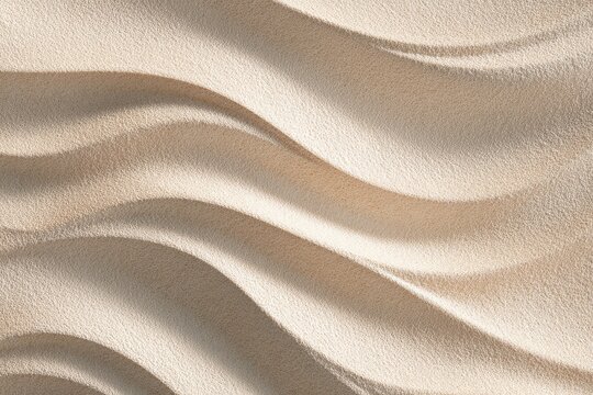 Soft sandy surface with delicate wave textures, warm sunlight, neutral muted tones, minimalist calm natural backdrop for lifestyle design