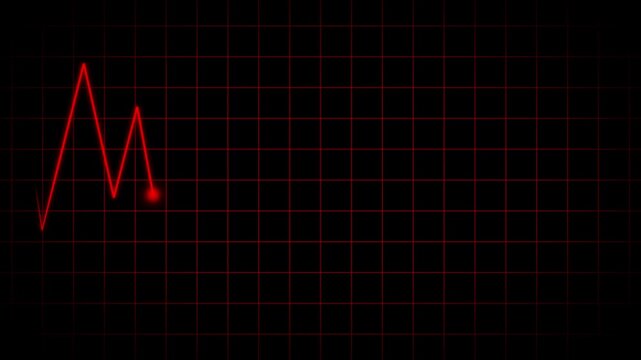 Cardiogram oscilloscope display. Heart rate and pulse lines with smooth motion. 4k quality