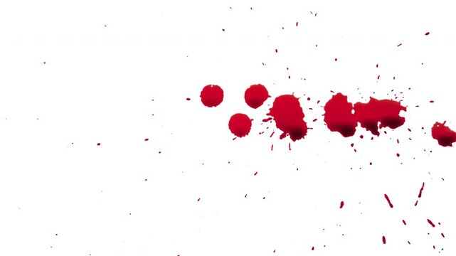 Blood dripping against white background 

