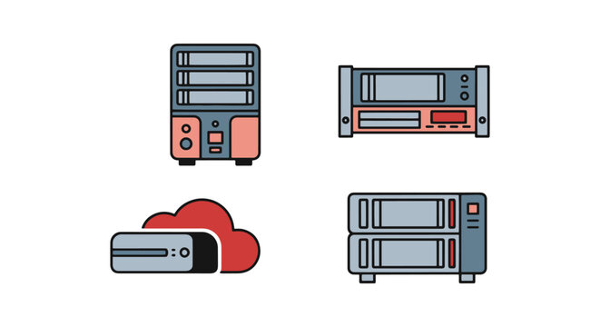 NAS Devices Line art vector creative graphic abstract