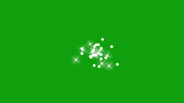 Stars and bubals blinking sparkle animation, Pulsing stars twinkling starry night twinkle light glitter stars sparkling, sky, twinkle stars light , twinkle light stars sparkle on green background.