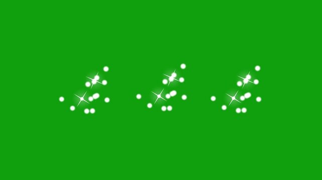 Twinkle sparkle stars and bubals animation, blinking retro vector stars and dots, twinkling starry night sky, doodle glitter trail, twinkle magic dust animation, shimmer particle on green screen