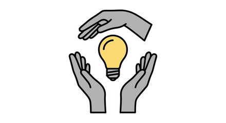 Obraz premium Hands holding a light bulb idea.