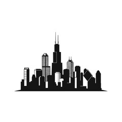 Obraz premium Modern City Skyline Silhouette Vector Illustration.