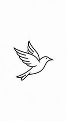 Obraz premium Elegant Dove Illustration - A Symbol of Peace and Freedom in Minimalist Design.