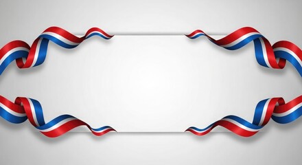 Fototapeta premium Patriotic ribbon frame a festive american celebration background