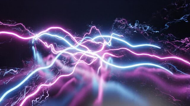 Electricity light purple blue sparks.