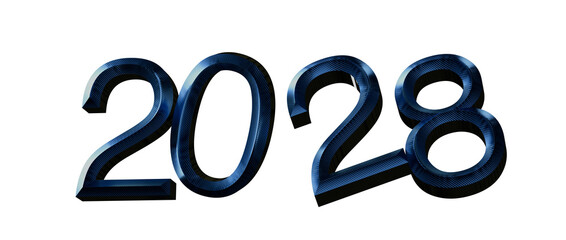 Bold 2028 text illustration for concept of upcoming year. Perfect for New Year greetings, © vegefox.com