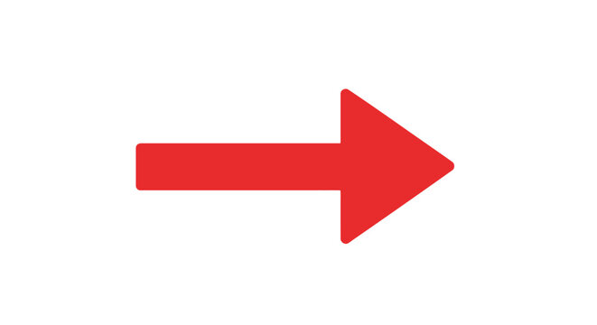A simple red arrow pointing to the right against a white background.
