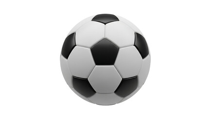 Fototapeta premium Isolated 3D render of a realistic black and white soccer ball with leather texture and classic panel construction on a clean white background