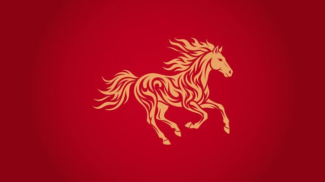 Running Horse Logo Animation Loop in 4K