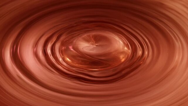 Abstract swirling vortex with concentric copper and orange ripples creating a hypnotic spiral motion effect ideal for dynamic video backgrounds and transitions.