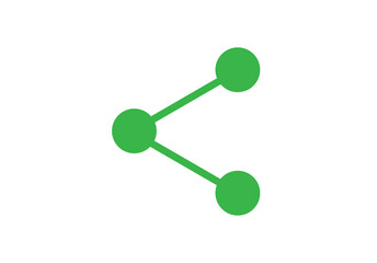 Fototapeta premium Green share icon flat social connection symbol png file with transparent background