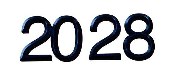 2028 bold text graphic isolated on white background. Perfect for new year greetings and designs © vegefox.com