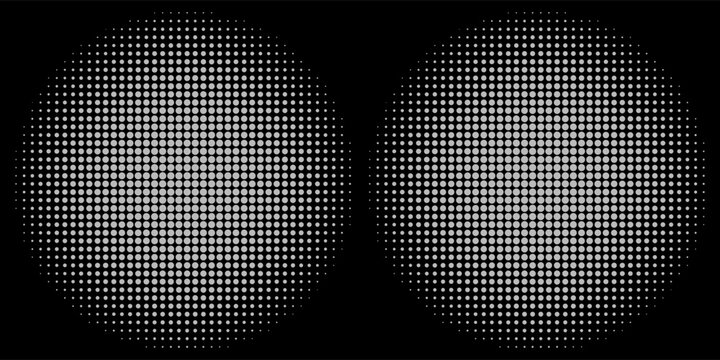 Halftone gradient. Dotted gradient, smooth dots spraying and halftones dot background seamless horizontal geometric pattern vector template set. unique dots modern circles