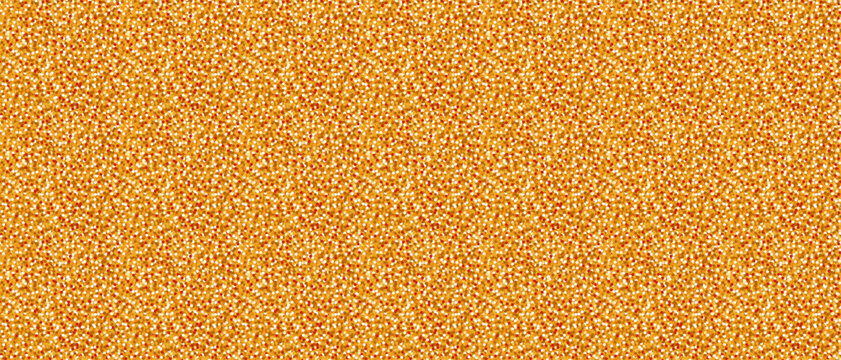 Glitter background in golden tones with sparkling sequin texture. Shimmering Seamless vector pattern for luxury packaging, holiday cards, and festive creative projects. Drag to swatches panel to use