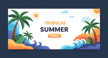 A vibrant, modern illustration evokes feelings of tranquility and escape. Ideal for marketing materials, website design, or social media posts needing © tri