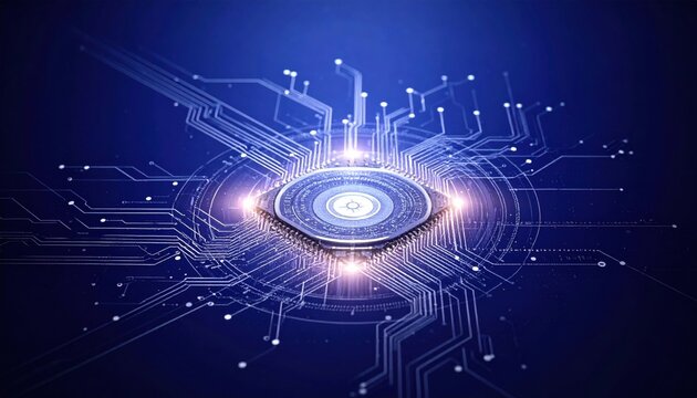 A glowing central processor unit integrated with complex light pathways representing advanced quantum computational circuitry and modern digital connectivity for future technology systems.