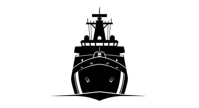 Large Ship Boat Vessel Front View.