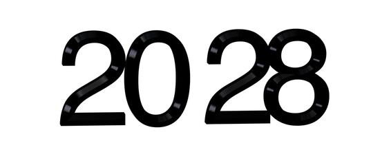 Fototapeta premium 2028 year written with dark numbers on a white backdrop, perfect for new year concepts and designs.