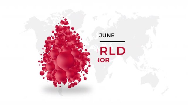 World Blood Donor Day. Blood donation concept. 14th June. world blood donor day awareness. 4K Video Animation.