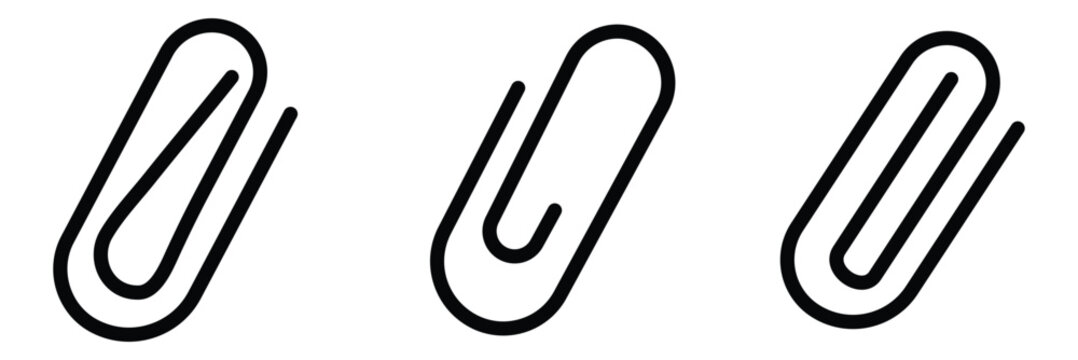 Paper clip icon set. Paperclip document vector Vector illustration isolated on white background.EPS10
