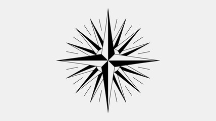 Fototapeta premium Multi-point spear compass rose - Suitable for strategy consulting, global reach metaphors, or cartography-inspired design.