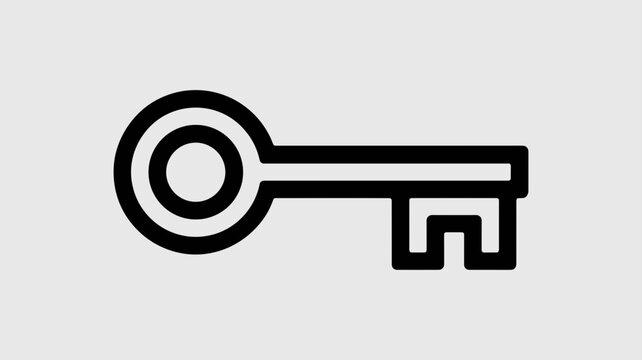 Symmetric key vector line art - Great for lock-and-key metaphors, data protection, or property management apps.