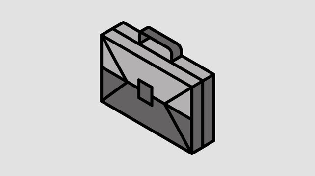 Minimalist isometric briefcase - Perfect for professional employment platforms, business software, or corporate career sites.