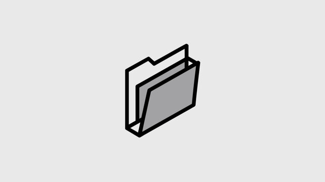 Tonal isometric folder vector - Great for content management systems, office productivity tools, or data structure visualization.