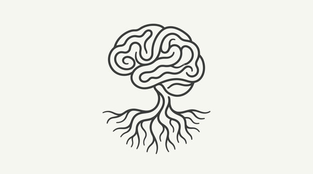 Brain shaped tree concept illustration