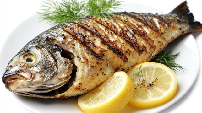 Grilled Dorado Fish with Lemon and Dill