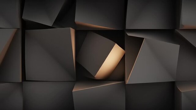 Abstract geometric cubes with soft lighting and shadow effects