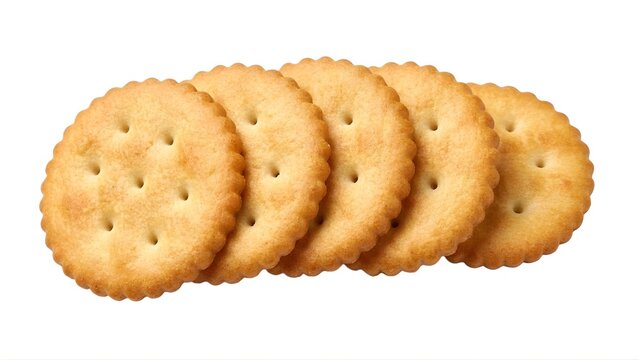 A stack of round crackers on a transparent background