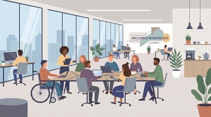 Fototapeta premium Diverse Team Meeting in Modern Office