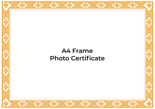 A4 frame for certificate photo border art Khmer ornament landscape