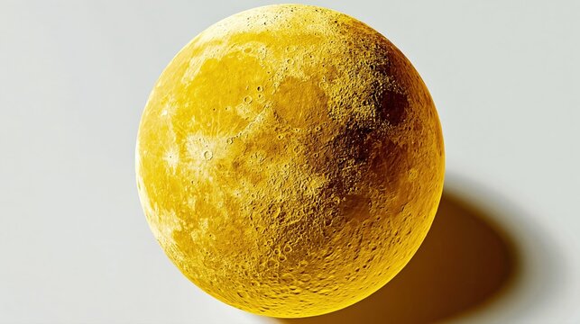 Repr&eacute;sentation d&eacute;taill&eacute;e de la lune avec ses crat&egrave;res dor&eacute;s illumin&eacute;s