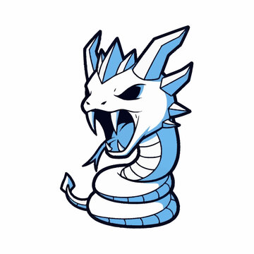 Cartoon Dragon Creature with Sharp Teeth and Spikes.