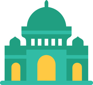 Al Aqsa Mosque Green Dome Islamic Architecture Illustration