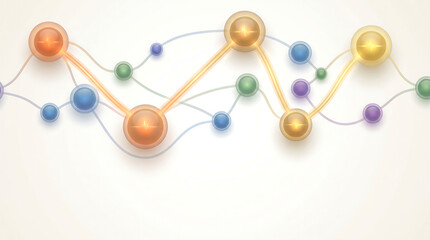 Obraz premium Abstract Glowing Neural Network Background. Neurodivergent Productivity Planning Concept with Bottom Copy Space.